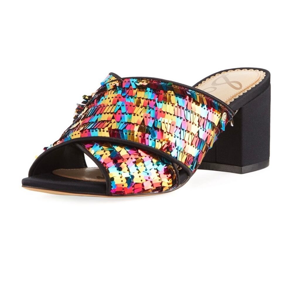 Sam Edelman Stanley Sandals in Piñata Sequin Women’s Size 5